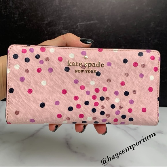 Kate Spade Festive Confetti Large Slim Wallet - Picture 8 of 11